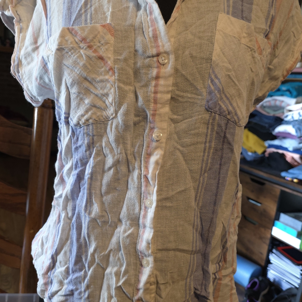 Thread & Supply Multicolor Striped Button Down Shirt